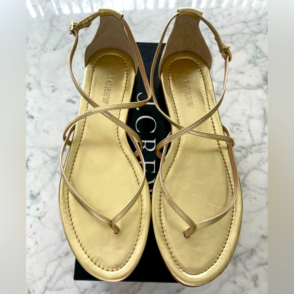 JCrew gold sandals